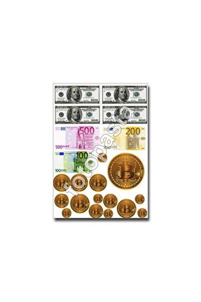 fotopasta A4 Dolar-Euro-BTC Yenilebilir Resim Baskısı