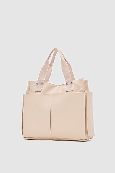 Shule Bags Servietă din piele Milano Bej