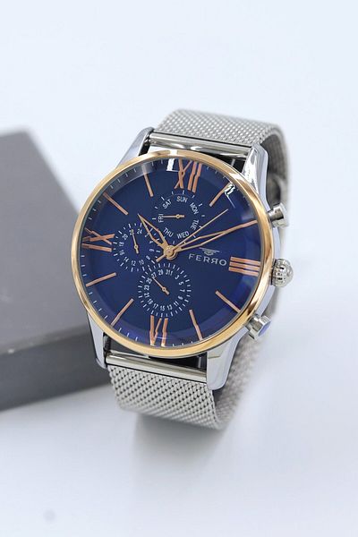 FERRO Steel Mesh Cord Men Wrist Watch Asw123-I1936Fr