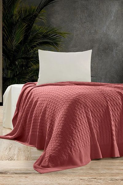 DOUX HOME Petra Knitwear Bedspread Single 180 X 230 Rose