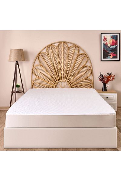 ASPARTAM Wave Quilted Fitted Single Mattress - White - 100X200 cm