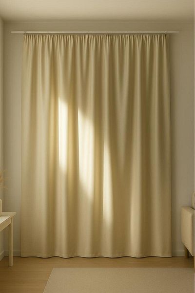 Miabella Home Έτοιμο Σατέν Αντηλιακό Φόντο Κουρτίνα Κρέμα Χρώμα |   Μπορεί να εγκατασταθεί στην κορνίζα χωρίς πτυχές ανθεκτικό στο φως