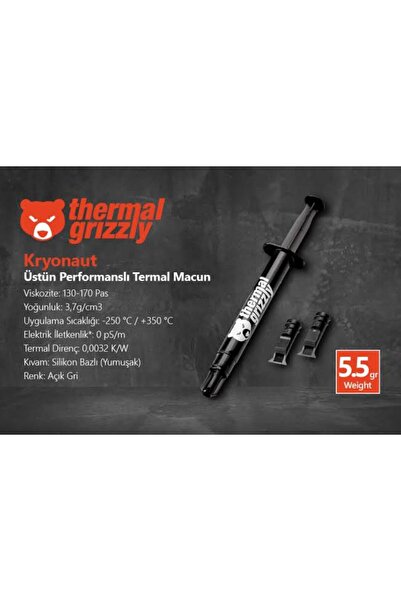 Thermal Grizzly Kryonaut 5.5Gr 12.5W Yüksek Performanslı Terma