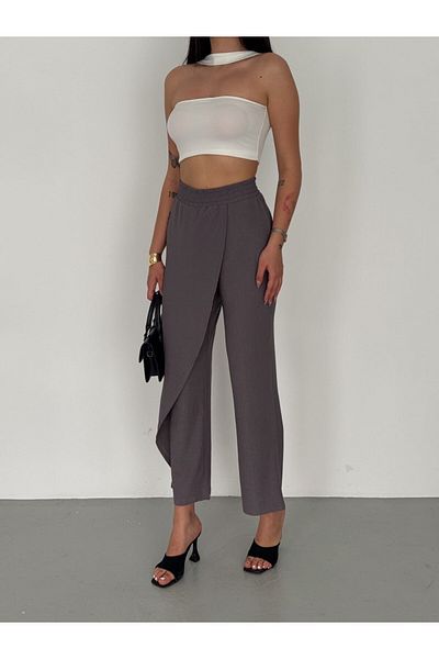 Giyimsel Covered Front Wrap Fabric Women's Pants