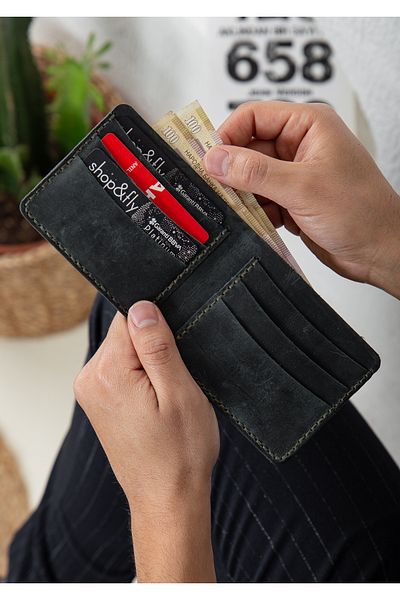 Niki Leather Valerin Classic Handmade Khaki Real Leather Wallet