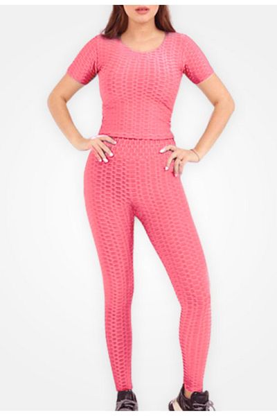 Intisimo Shapewear Set, Tights + T-shirt, Sports, Anti-Cellulite Effect, Lycra, Pink - 2XL
