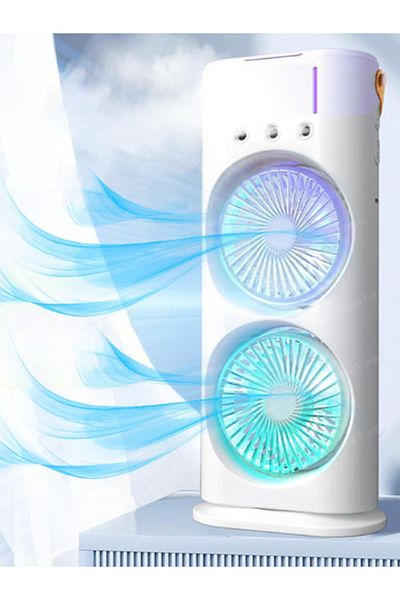 MACON Jongo Portable Double Ended Spray Fan Oscillating Air Circulation Tower Fan with Mist Spray