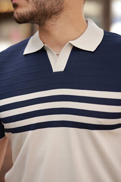 HAZEGO Tricou cu mânecă scurtă pentru bărbați, cu model de dungi