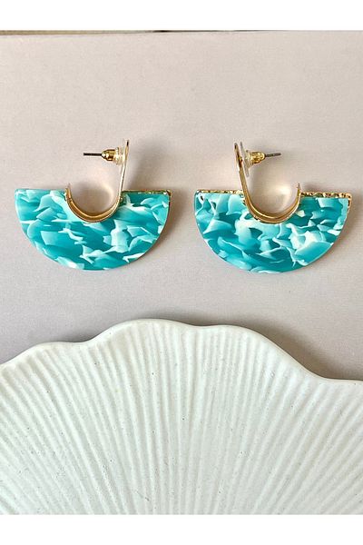 Twinssis Accessories Pearlescent Mix Half Circle Nails Earrings