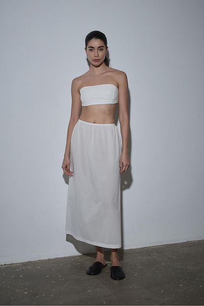 Suud Collection White Cotton Skirt Lining