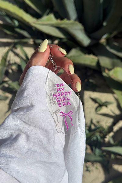 klovi Happy Girl Era Pink Keychain and Bag Accessory