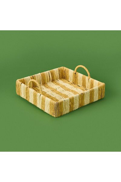 ASPARTAM Acerra Decorative Tray - Orange / Cream - 22X22X5 cm