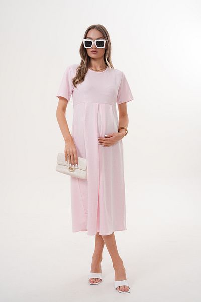 Miss Dünya Lissa Striped Maternity and Maternity Short Sleeve Long Dress