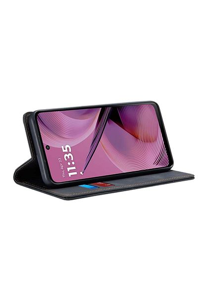 SKYDDAR INNOVATION Case for Motorola Moto G55, Soft Wallet, Book type, Eco Premium leather, Black, sticker set