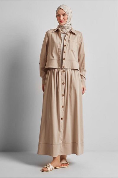 Alvina Button Detail Skirt Suit 45360