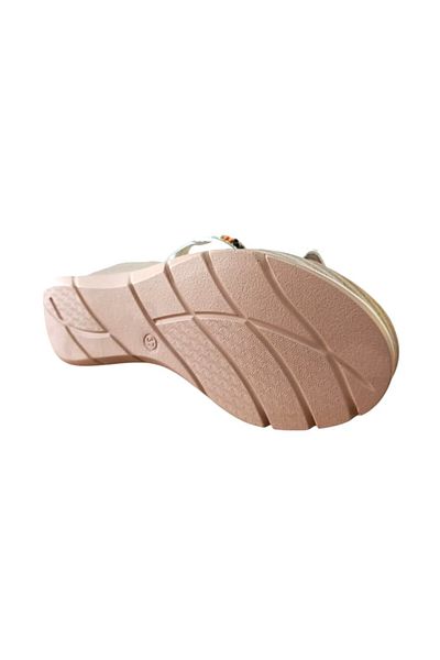 De Scario De Scarıo 1060 Women's Stone Wedge Heeled Comfort Sandals