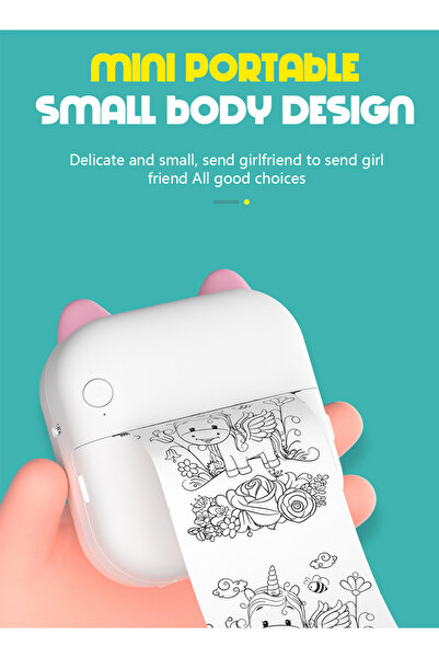 KidLe Thermal Mini Printer,Bluetooth Printer for Phone, Wireless Label Printer with Tape M5G