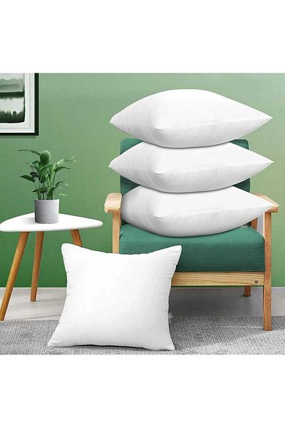 ŞAŞKIN HOUSE Home 4 Pcs 43× 43 cm 350 Gr 1St Quality 100% Bead Silicone Square Soft Kirlent Inner Pillow Cushion