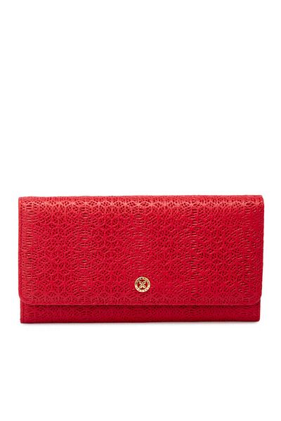 Tergan Red Genuine Leather Women's Wallet - S1Cb00005787-B68
