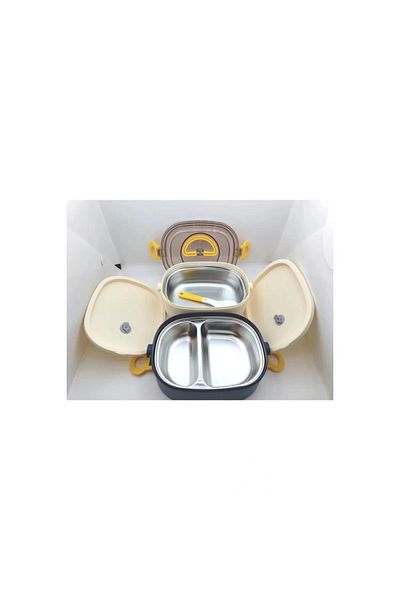 Vagonlife Bl50251-2 Ατσάλινο δοχείο μεσημεριανού γεύματος 2 επιπέδων 3 θέσεων Μπλε