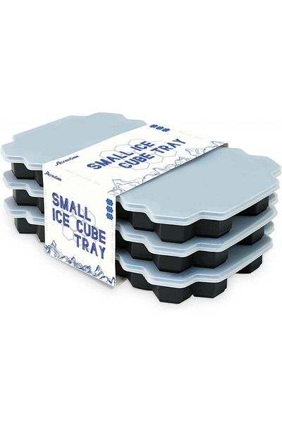 AcrossSea Set of 3 ice cube trays with lids AcrossSea, hexagonal, silicone, black, 13 x 21 cm