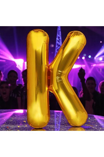 Kuzey Vip High Quality 1 Meter Gold K Letter Foil Balloon Gold K Letter Balloon Suitable for Helium Gazina Flying Balloon