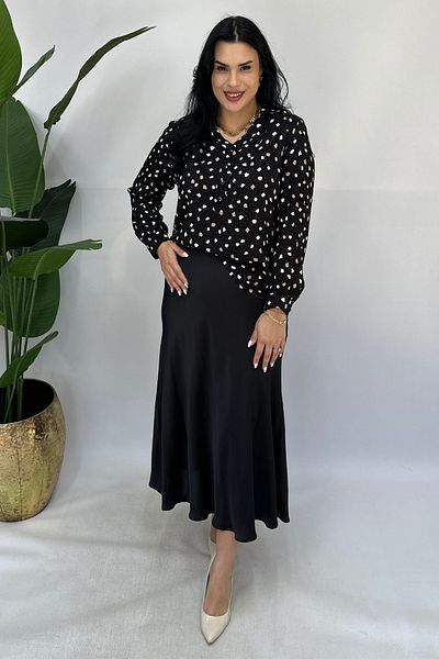 GÖKSEL Cotton Satin Skirt Suit Plus Size