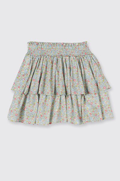 Made With Liberty Fabric Liberty Kumaş Çiçek Desenli Kız Çocuk Etek