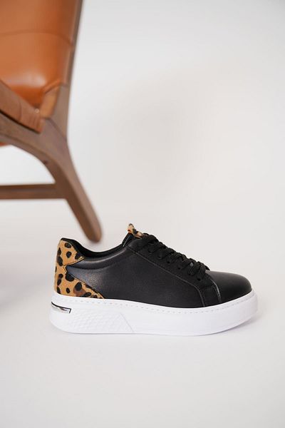 Zerenyus Pantofi sport negri Vega Premium Leopard pentru damă