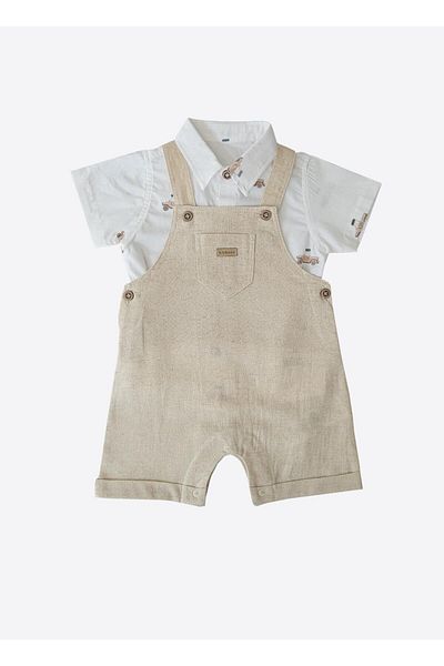 kitikate Graffin Shorts Salopet 2-Piece Set Beige