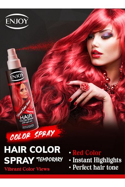 Enjoy Red Hair Color Spray 150ml – Instant, Quick-dry, Washable, Long-lasting For All Hair Types