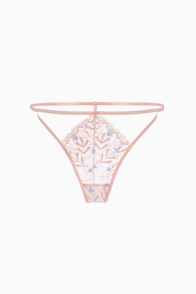 Wonna Embroidered Tulle Thong Ecru 2700 Small
