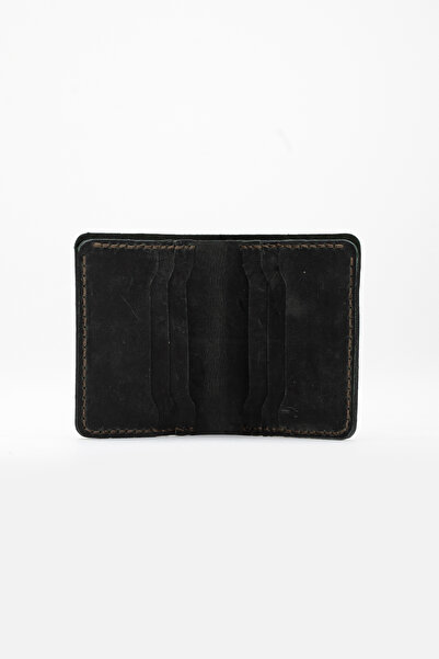 Niki Leather Carlos Handmade Khaki Real Leather Wallet Card Holder