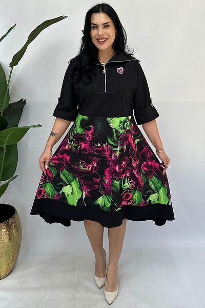 GÖKSEL Heart Brooch Dress Large Size