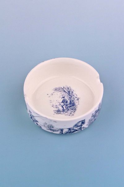 Bursa Porselen Dekor Blue English Small Size Porcelain Ashtray