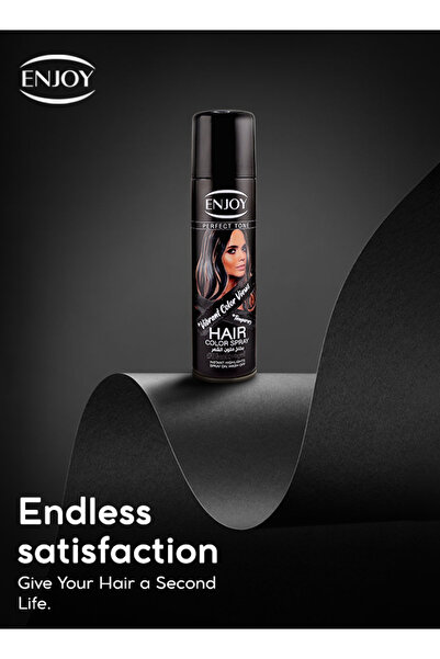 Enjoy Black Hair Color Spray 150ml – Instant, Quick-Dry, Washable, Long-Lasting for All Hair Types