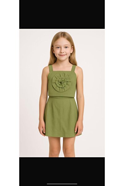 nkkids,g-serko nkkids kız çocuk şort etek&crop takım