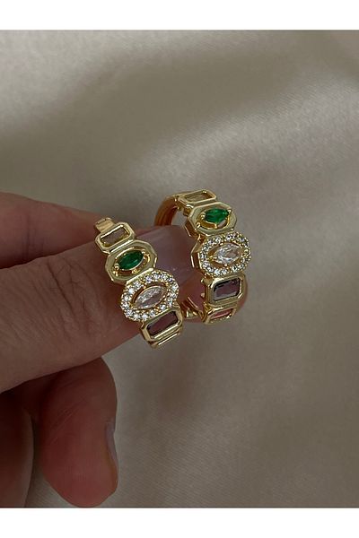 Twinssis Accessories Baguette Stone Hoop Earrings