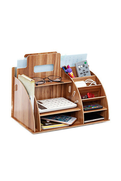 KidLe منظم سطح مكتب خشبي، حامل أقلام، منظم تخزين أدوات مكتبية للمنزل والمكتب ...
