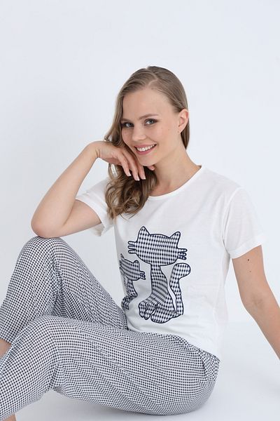 STELLAPİNK Set de pijamale din bumbac pentru femei