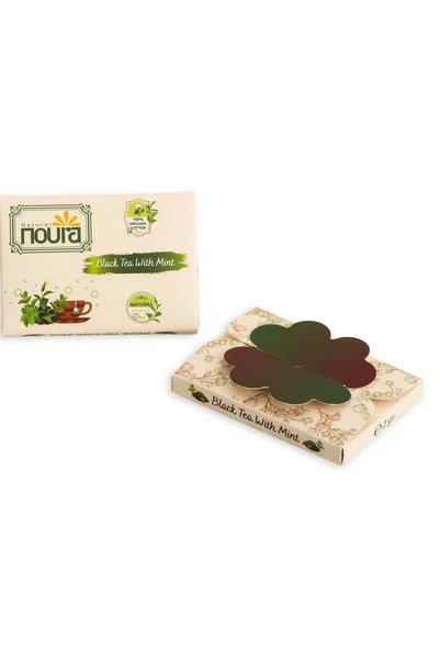 Noura Natural شاي أسود بالنعناع في أكياس شاي من قماش الموسلين، 25 قطعة