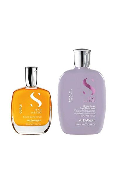 Alfaparf Milano Semi Di Lino Smoothing Set Shampoo 250 ml Smoothing Oil 100 Ml, 250 ml 100 ml