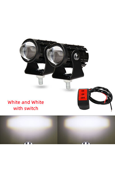 Choice1 مجموعة واحدة من مصابيح القيادة الصغيرة ذات اللونين الأبيض للدراجات ال...