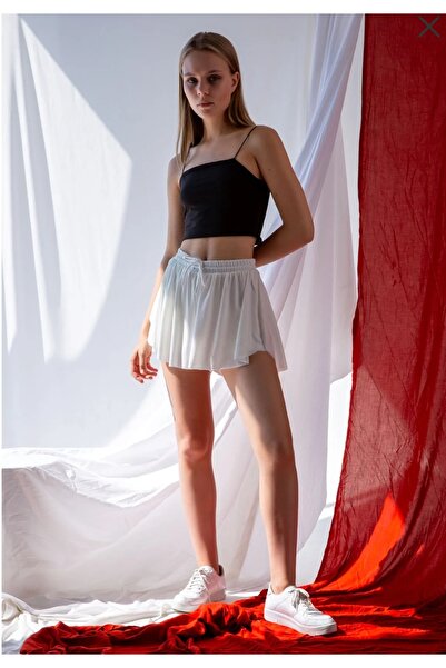 Alegante Fiona White Double Layer Tights Sports Shorts