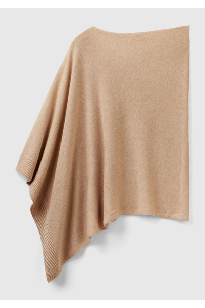 United Colors of Benetton Γυναικείο πόντσο σε μπεζ κασμίρ