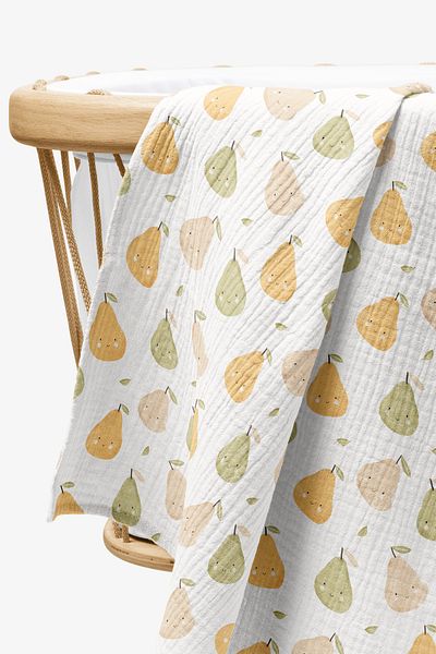cekic kids 4 Layer Muslin Blanket - Fruit Patterned Baby Muslin Blanket - Four Layer Muslin 100X110 cm