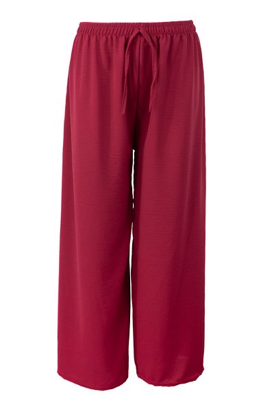 Oppland Women's Solid Color Relaxed Fit Elastic Waist Aerobin Fabric Pants Comfortable