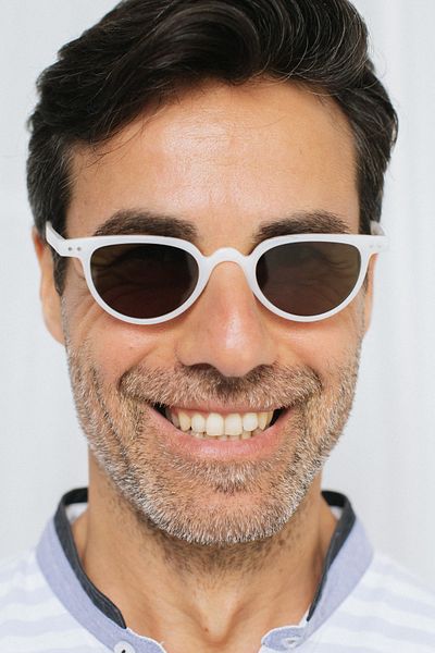 Bilge Karga Ceyda White Green Sunglasses for Men