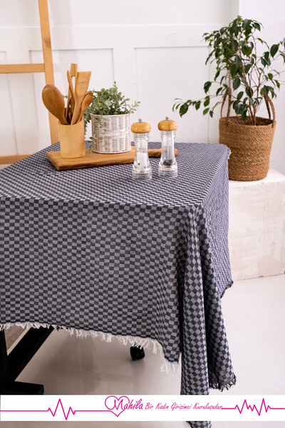 Mahila مفرش طاولة منقوش بالسهام مقاس 130 × 170 سم، مفرش طاولة مزخرف، مفرش طاولة مقاوم للبقع