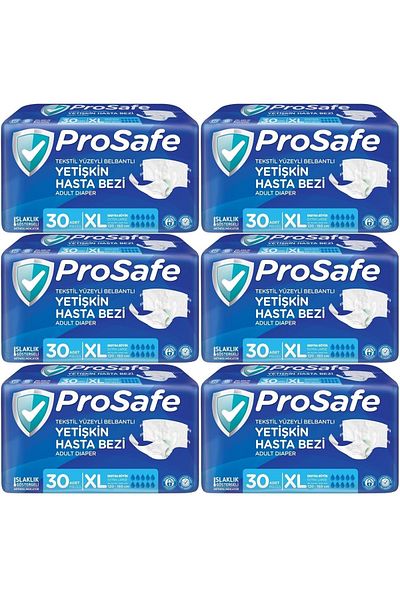 PROSAFE Patient Diapers Adult Waistband Textile Surface Xl-Extra Large Size 180 Pieces (6Pk*30)